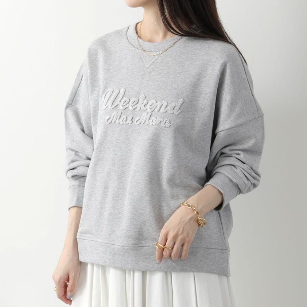 Weekend Max Mara Danubio Embroidered Gray Sweatshirt M